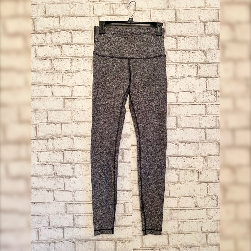 Lululemon Wunder Under Heather Gray Leggings Sz 8